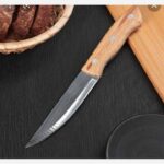 چاقو دسته چوبی دو میخ تک عددی 2